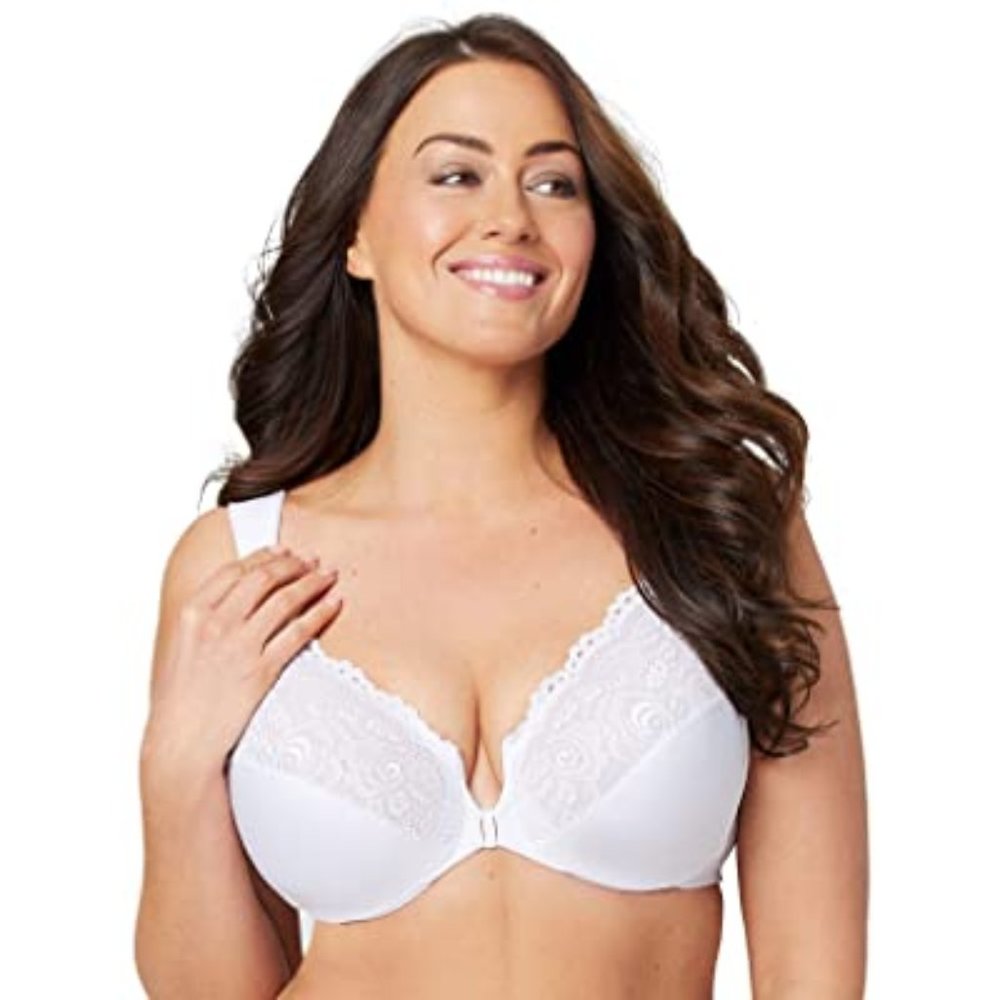 Glamorise Women's Full Figure Wonderwire Front Close Bra #1245 New